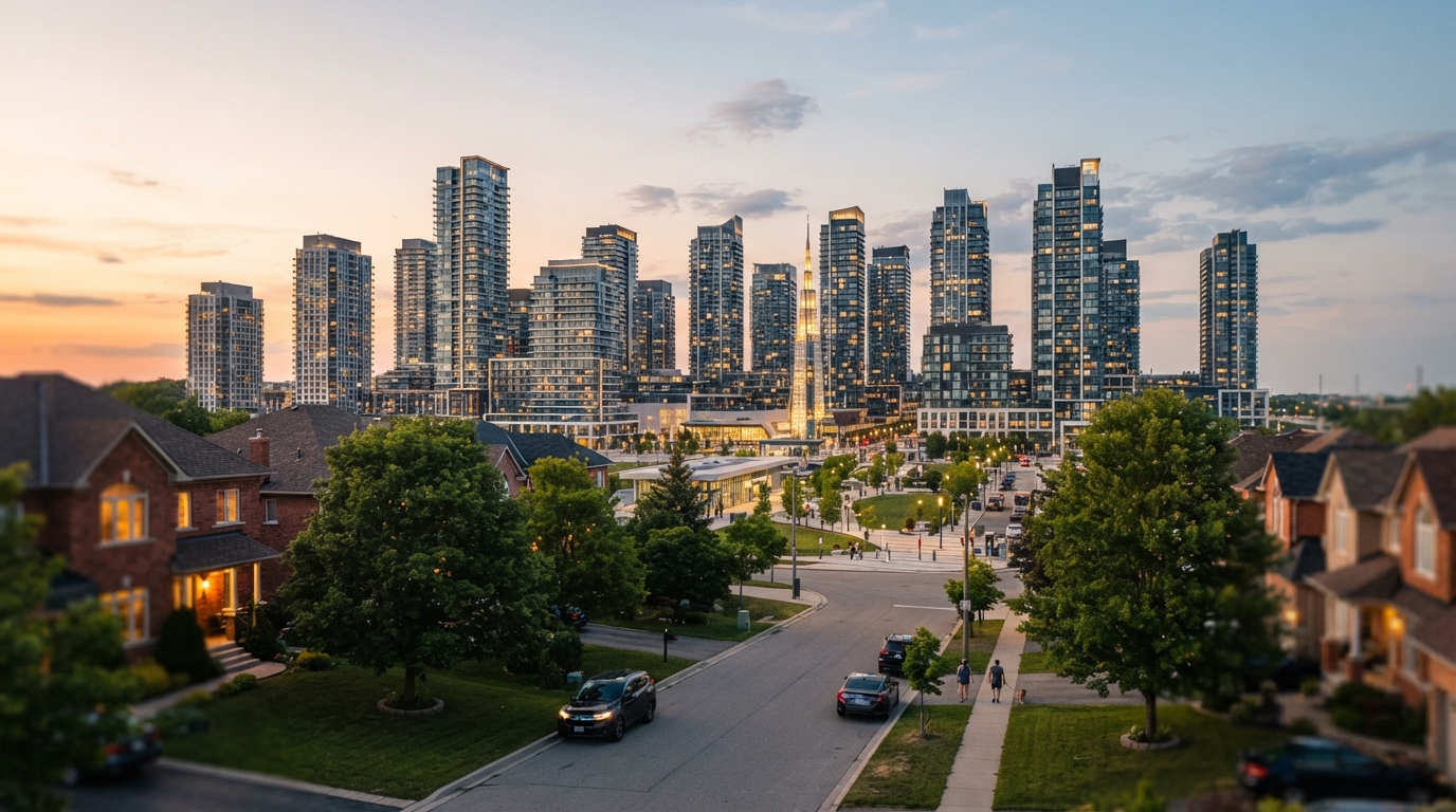 Vaughan area hero — VMC skyline / Woodbridge streetscape
