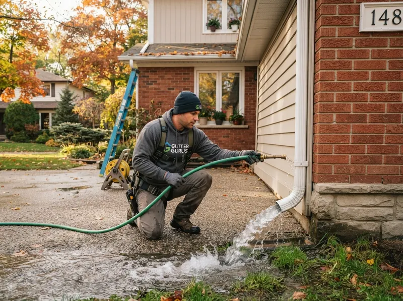 Gutter Cleaning inline 2 β downspout flushing