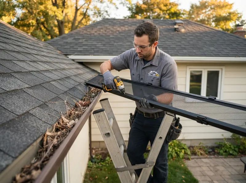 Gutter Guard inline 2 β installation in progress