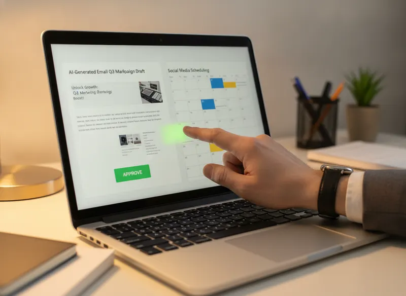 Marketing Automation page — AI content workflow image